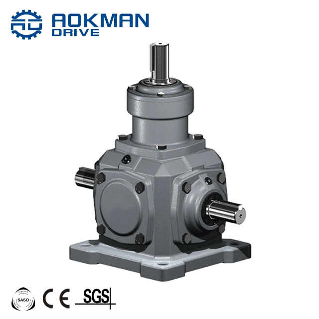 T Series Foot Mounted Spiral Bevel Speed Reducer Right Angle Steering Gearbox